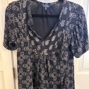 Lucky Brand Navy Floral Blouse